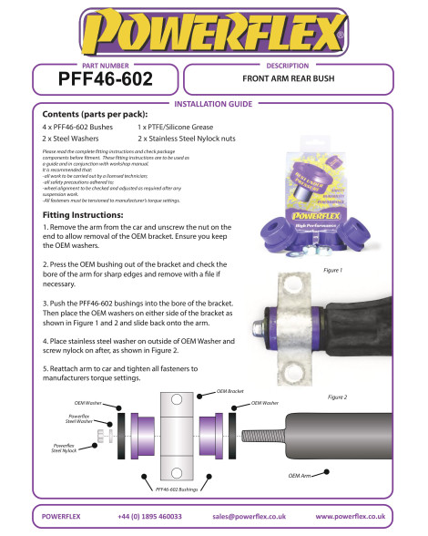 Nissan Elgrand E51 2002-2010 Powerflex Front Arm Rear Bushes PFF46-602 Nissan Elgrand E51 2002-2010 Powerflex Front Arm Rear Bushes PFF46-602