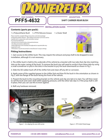 BMW E36 Inc M3 90-00 / E46 Inc M3 1997-2006 Powerflex Shifter Arm Rear Bush PFF5-4632 BMW E36 Inc M3 90-00 / E46 Inc M3 1997-2006 Powerflex Shifter Arm Rear Bush PFF5-4632
