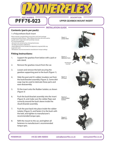 Toyota GR Yaris 2020-2024 Powerflex Upper Gearbox Mount Insert PFF76-923 Toyota GR Yaris 2020-2024 Powerflex Upper Gearbox Mount Insert PFF76-923