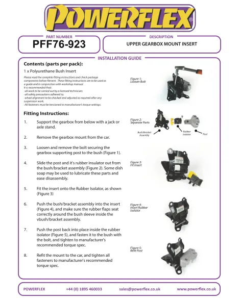 Toyota GR Yaris 2020-2024 Powerflex Upper Gearbox Mount Insert PFF76-923 Toyota GR Yaris 2020-2024 Powerflex Upper Gearbox Mount Insert PFF76-923