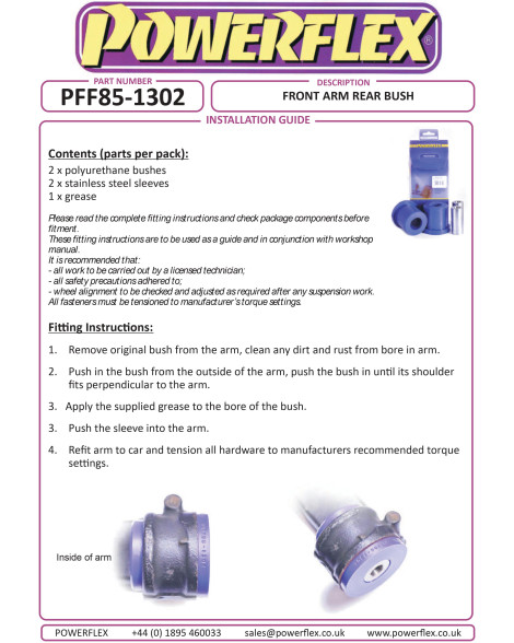 VW Transporter T5/T6 Inc 4Motion 2003+ Powerflex Front Arm Rear Bushes PFF85-1302 VW Transporter T5/T6 Inc 4Motion 2003+ Powerflex Front Arm Rear Bushes PFF85-1302