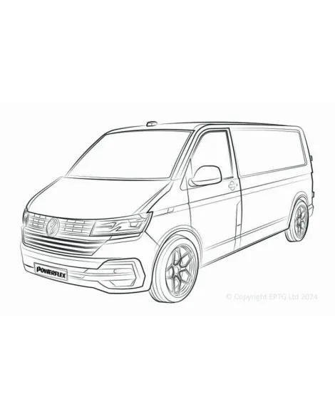 VW Transporter T5 T6 T6.1 2003-2024 Powerflex Front Anti Roll Bar Bushes 25mm PFF85-1303-25