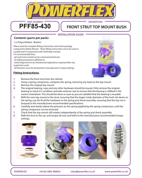 Audi TT MK1 8N 1999-2006 Powerflex Front Suspension Strut Top Mount Bushes PFF85-430 Audi TT MK1 8N 1999-2006 Powerflex Front Suspension Strut Top Mount Bushes PFF85-430
