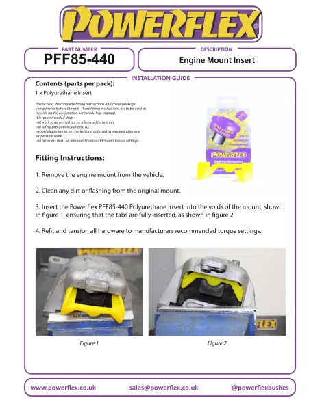 Audi TT MK1 8N 1999-2006 Powerflex Upper Engine Mount Insert PFF85-440