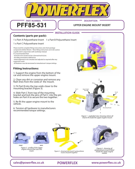 VW Golf MK5 Inc GTI & R32 / Golf MK6 Inc R Powerflex Upper Engine Mount Insert PFF85-531 VW Golf MK5 Inc GTI & R32 / Golf MK6 Inc R Powerflex Upper Engine Mount Insert PFF85-531