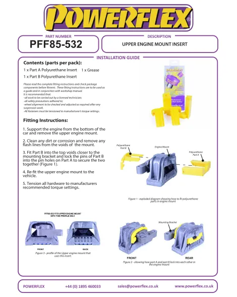 VW Golf MK5 Inc GTI & R32 / Golf MK6 Inc R Powerflex Upper Engine Mount Insert PFF85-532 VW Golf MK5 Inc GTI & R32 / Golf MK6 Inc R Powerflex Upper Engine Mount Insert PFF85-532