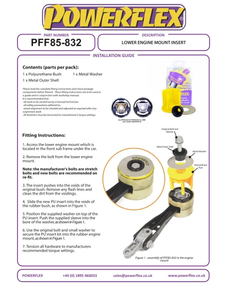 VW Golf MK7 GTI & R / Golf MK8 Powerflex Lower Engine Mount Large Insert Bush Diesel PFF85-832R VW Golf MK7 GTI & R / Golf MK8 Powerflex Lower Engine Mount Large Insert Bush Diesel PFF85-832R