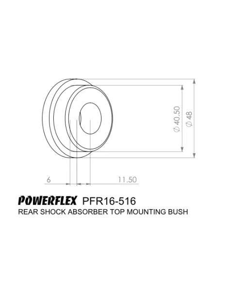 Fiat Abarth 500 595 695 2007+ Powerflex Rear Shock Absorber Top Mount Bushes 36mm PFR16-516 Fiat Abarth 500 595 695 2007+ Powerflex Rear Shock Absorber Top Mount Bushes 36mm PFR16-516