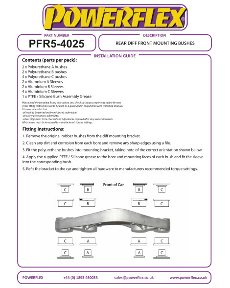 BMW M2/M3/M4 F8X Powerflex Rear Diff Front Mounting Bushes PFR5-4025 BMW M2/M3/M4 F8X Powerflex Rear Diff Front Mounting Bushes PFR5-4025