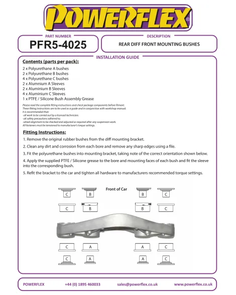 BMW M2/M3/M4 F8X Powerflex Rear Diff Front Mounting Bushes PFR5-4025 BMW M2/M3/M4 F8X Powerflex Rear Diff Front Mounting Bushes PFR5-4025