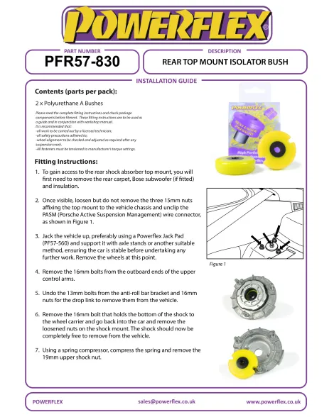 Porsche 997 inc. Turbo, GT2, GT3 & GT3RS 2006-2013 Powerflex Rear Top Mount Isolator Bushes PFR57-830 Porsche 997 inc. Turbo, GT2, GT3 & GT3RS 2006-2013 Powerflex Rear Top Mount Isolator Bushes PFR57-830