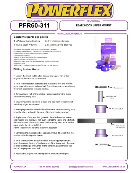 Renault Clio 2 Inc 172 & 182 98-12 Powerflex Rear Shock Upper Mount Bushes PFR60-311 Renault Clio 2 Inc 172 & 182 98-12 Powerflex Rear Shock Upper Mount Bushes PFR60-311