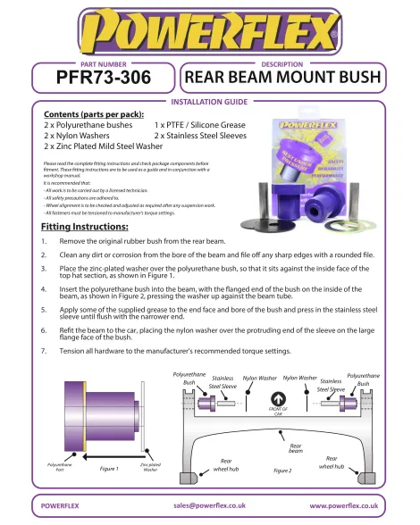 Suzuki Swift Sport ZC31S 2006-2010 Powerflex Rear Beam Mount Bush Kit PFR73-306 Suzuki Swift Sport ZC31S 2006-2010 Powerflex Rear Beam Mount Bush Kit PFR73-306