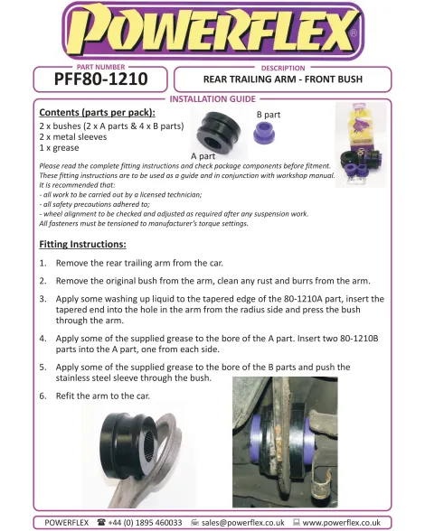 Vauxhall / Opel Vectra C 2002-2008 Powerflex Rear Trailing Arm Front Bushes PFR80-1210 Vauxhall / Opel Vectra C 2002-2008 Powerflex Rear Trailing Arm Front Bushes PFR80-1210