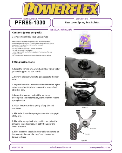 VW Transporter T5 / T6 / T6.1 2003-2024 Powerflex Rear Lower Spring Isolator Pads PFR85-1330
