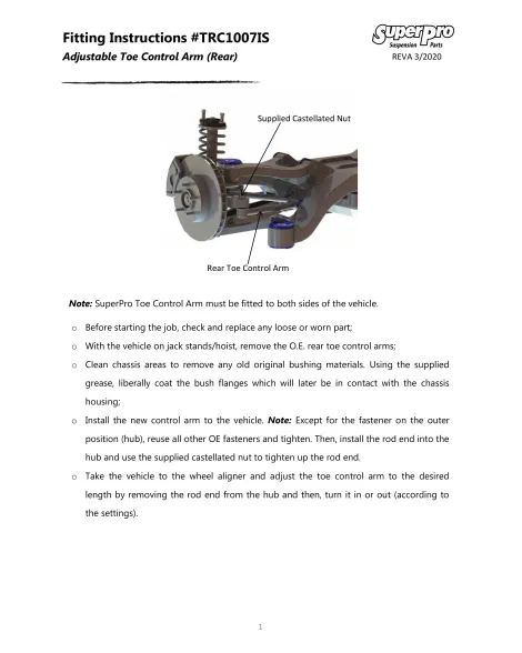 Toyota GT86 / GR86 / Subaru BRZ 2012+ SuperPro Rear Control Arm Kit TRC0015 Toyota GT86 / GR86 / Subaru BRZ 2012+ SuperPro Rear Control Arm Kit TRC0015