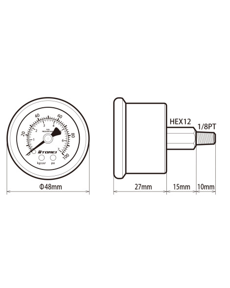 Tomei Fuel Pressure Gauge TB510A-0000A Tomei Fuel Pressure Gauge TB510A-0000A