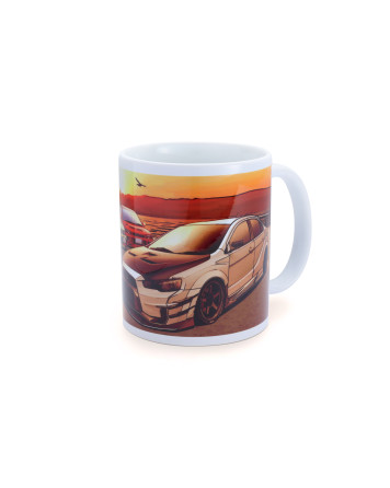 Tomei Mug White EVO Sunset Lake Kawaguchi