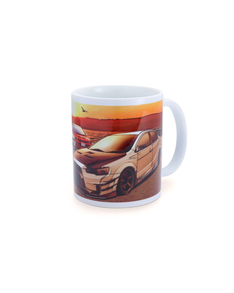 Tomei Mug White EVO Sunset Lake Kawaguchi
