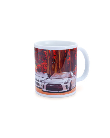 Tomei Mug White GT-R Autumn Nagano Forest