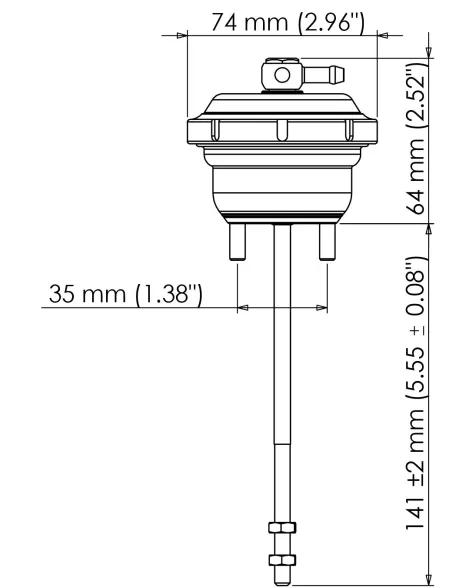 Ford Fiesta ST180 1.6L Turbo Turbosmart Uprated IWG75 Wastegate Actuator 7 PSI Spring TS-0622-7072