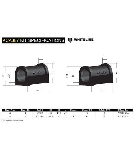 Mitsubishi EVO 7/8/9 VII-IX Whiteline Front Bump Steer Correction Kit Mitsubishi EVO 7/8/9 VII-IX Whiteline Front Bump Steer Correction Kit