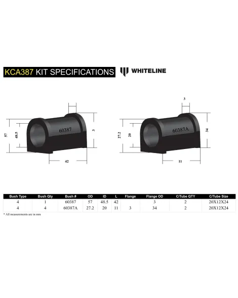 Mitsubishi EVO 7/8/9 VII-IX Whiteline Front Bump Steer Correction Kit