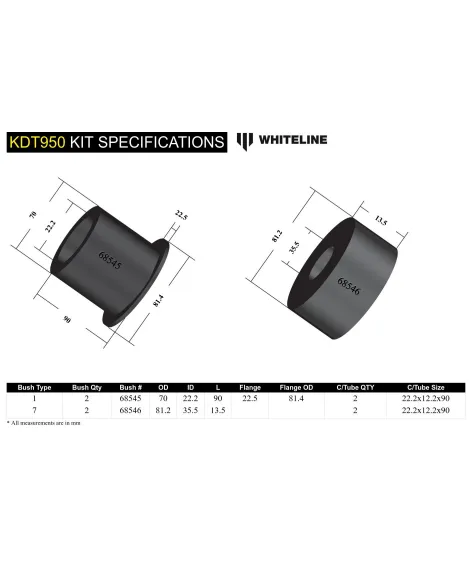 Vauxhall Astra H MK5 VXR Whiteline Rear Axle Beam Bushes Vauxhall Astra H MK5 VXR Whiteline Rear Axle Beam Bushes