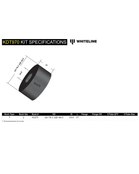 Kia Cee'd / Pro Cee'd 12-18 / Cerato 2018+ Whiteline Front Engine Mount Bushing Kit Kia Cee'd / Pro Cee'd 12-18 / Cerato 2018+ Whiteline Front Engine Mount Bushing Kit