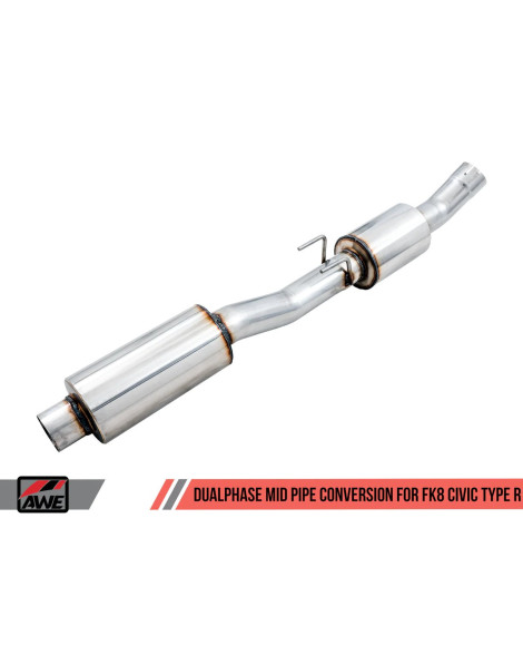 Honda Civic Type R FK8 17- AWE Touring Edition Exhaust Triple Diamond Black Tips w/DualPhase Mid Pipe Honda Civic Type R FK8 17- AWE Touring Edition Exhaust Triple Diamond Black Tips w/DualPhase Mid Pipe