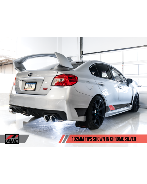 Subaru VA / GV WRX / STI Sedan 11-21 AWE Track Edition Exhaust Chrome Tips (102mm) Subaru VA / GV WRX / STI Sedan 11-21 AWE Track Edition Exhaust Chrome Tips (102mm)