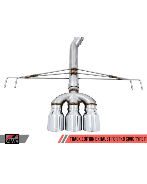 Honda Civic Type R FK8 17-21 AWE Track Edition Exhaust Triple Chrome Tips
