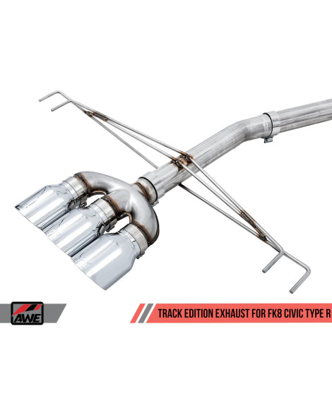 Honda Civic Type R FK8 17-21 AWE Track Edition Exhaust Triple Chrome Tips