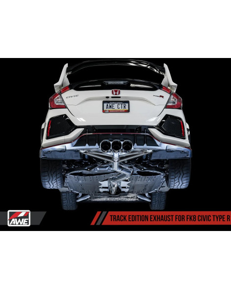 Honda Civic Type R FK8 17-21 AWE Track Edition Exhaust Triple Diamond Black Tips Honda Civic Type R FK8 17-21 AWE Track Edition Exhaust Triple Diamond Black Tips