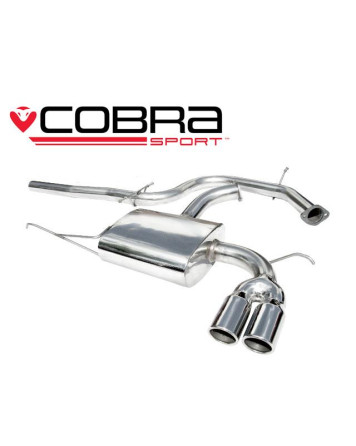 Audi A3 (8P) 2.0 TDI 2WD 140PS (3 Door) 03-12 Cobra Cat Back System (Twin Tailpipes) - Non DPF model