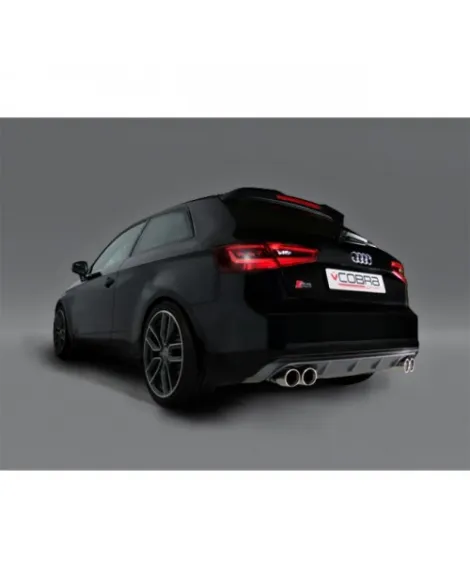 Audi S3 (8V) (3 door) Quattro 13-17 Cobra Sport Cat Back System (Resonated / Non Valved)