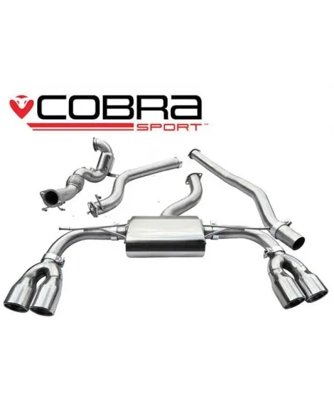 Audi S3 (8V) (saloon) Quattro 13-18 Cobra Turbo Back Package with De-Cat (Non-Resonated / Non Valved)