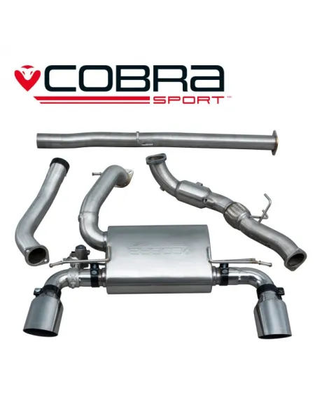 Ford Focus RS (Mk3) 15+ Cobra Turbo Back Package (with Sports Cat & Non-Resonated) (Valved)