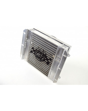 CSF Radiators Universal Dual-fluid oil cooler (Heavy Duty Bar/plate with SPAL Fan & -10 fittings)
