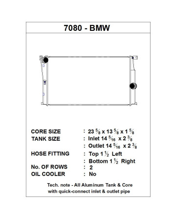 BMW F20/F21/F22/F23/F30/F31/F34/F32/F33/F36/i3 MT CSF Radiators Performance Radiator