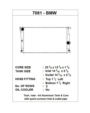 BMW F20/F21/F22/F23/F30/F31/F34/F32/F33/F36 AT CSF Radiators Performance Radiator
