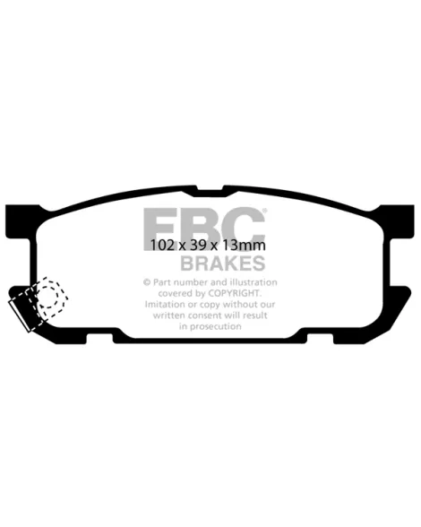 Mazda MX-5 NB 1.8 SPORT 2001-2005 EBC Yellowstuff Brake Pads Rear 102x39x13mm Mazda MX-5 NB 1.8 SPORT 2001-2005 EBC Yellowstuff Brake Pads Rear 102x39x13mm