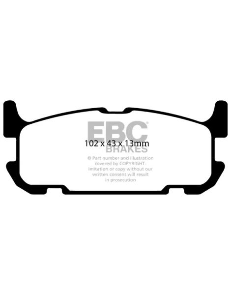 Mazda MX-5 NB 1.8 SPORT 2001-2005 EBC Yellowstuff Brake Pads Rear 102x43x13mm Mazda MX-5 NB 1.8 SPORT 2001-2005 EBC Yellowstuff Brake Pads Rear 102x43x13mm
