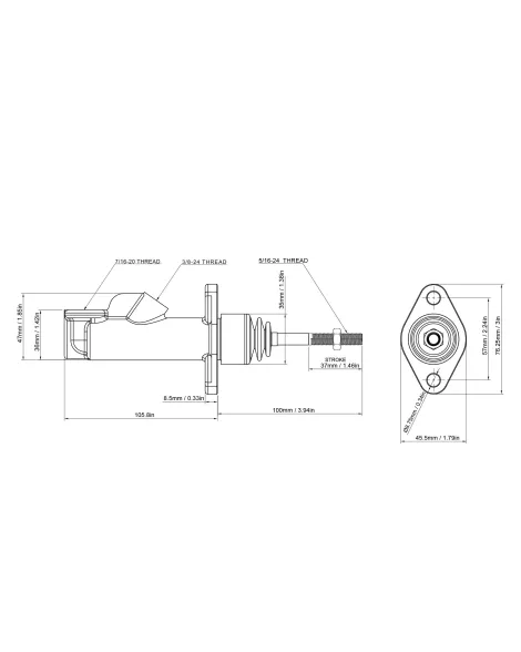 GKTech Flux In-Line 3/4" Master Cylinder