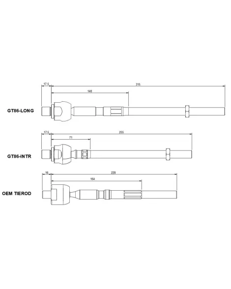Toyota GT86 / GR86 / Subaru BRZ GKTech Super Lock Replacement Inner Tie Rod Toyota GT86 / GR86 / Subaru BRZ GKTech Super Lock Replacement Inner Tie Rod