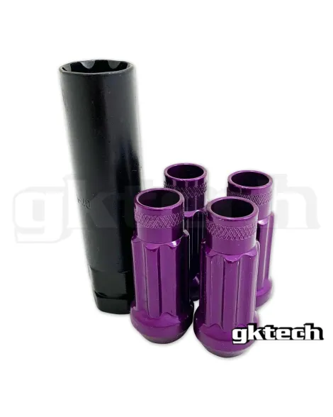 GKTech Open Ended Lock Nuts M12x1.25 (Pack of 4 + Socket)