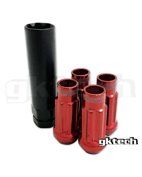 GKTech Open Ended Lock Nuts M12x1.25 (Pack of 4 + Socket)