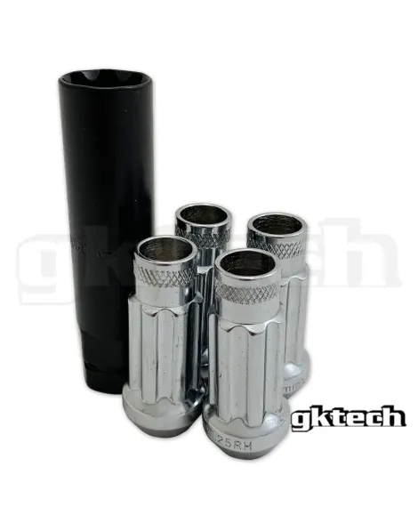 GKTech Open Ended Lock Nuts M12x1.25 (Pack of 4 + Socket)