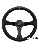 GKTech 350MM Deep Dished Perforated Leather Steering Wheel (RED STRIPE) GKTech 350MM Deep Dished Perforated Leather Steering Wheel (RED STRIPE)