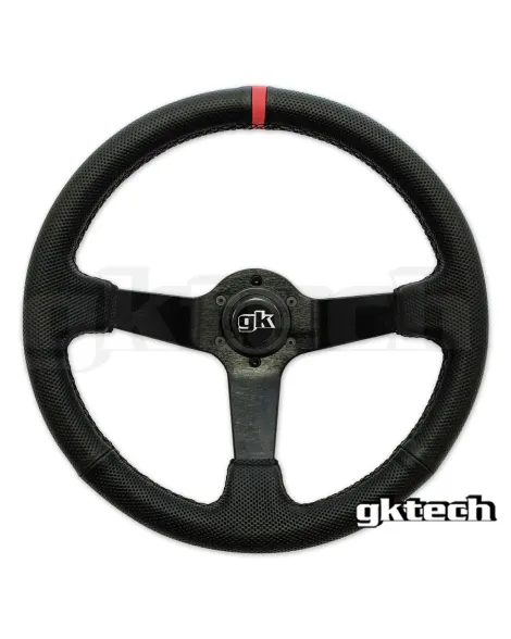 GKTech 350MM Deep Dished Perforated Leather Steering Wheel (RED STRIPE) GKTech 350MM Deep Dished Perforated Leather Steering Wheel (RED STRIPE)